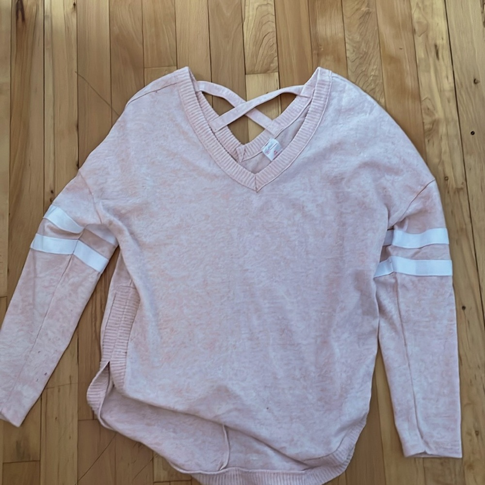 Pink V- neck sweater